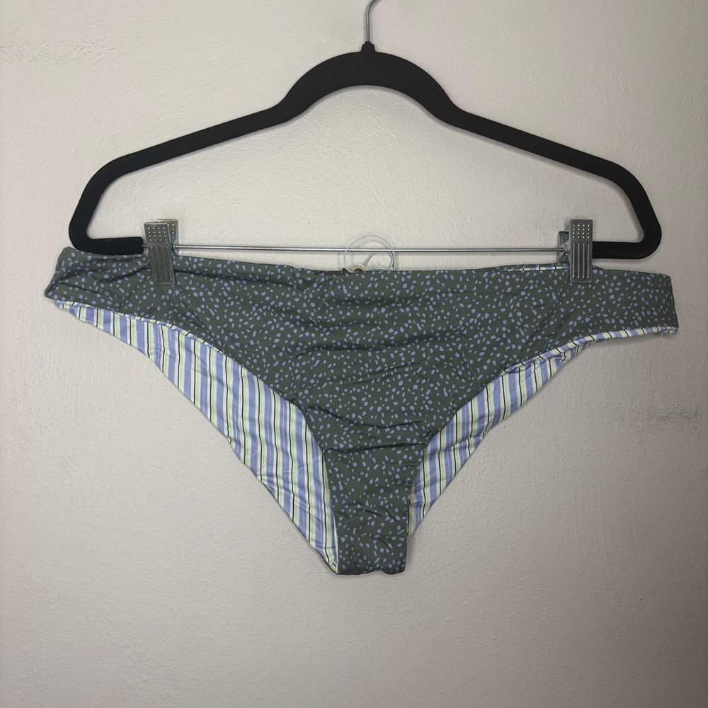 Prana Bikini Bottom Women's‎ Extra Large Green Gemma Reversible Swimsuit Bottom